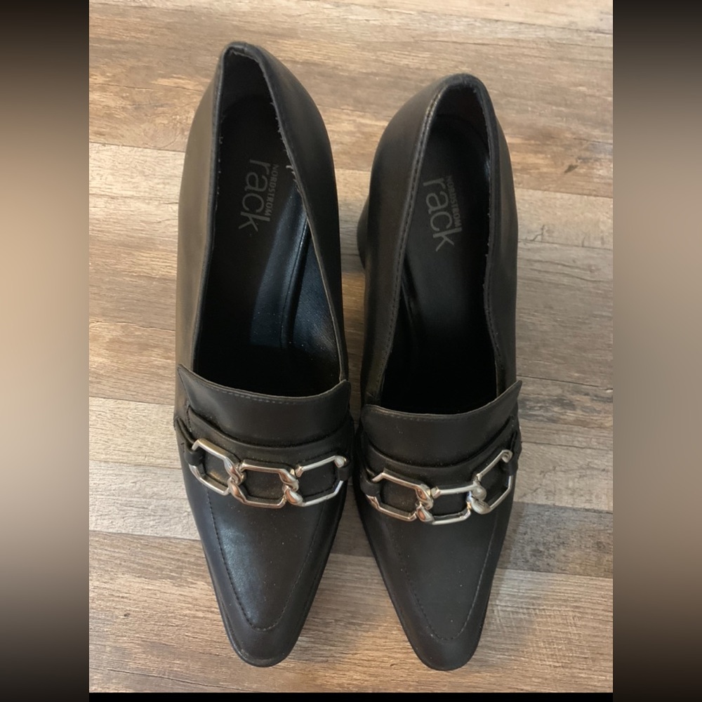 High Heels Loafers with chic buckle, brand new 7.5 Norstdrom Rack